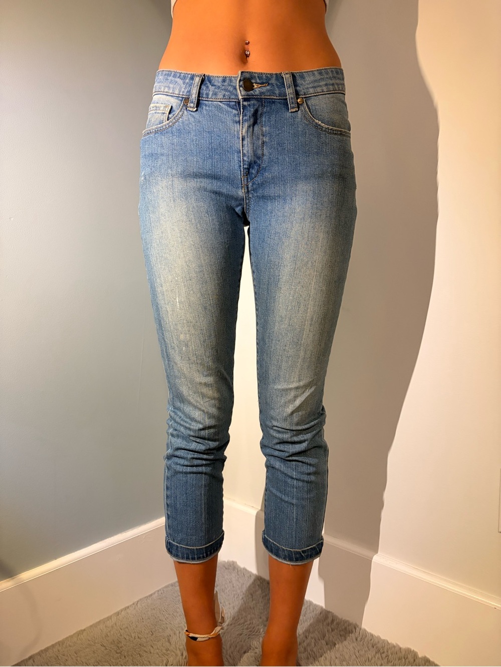 Roxy Light Blue Ankle Crop Jeans